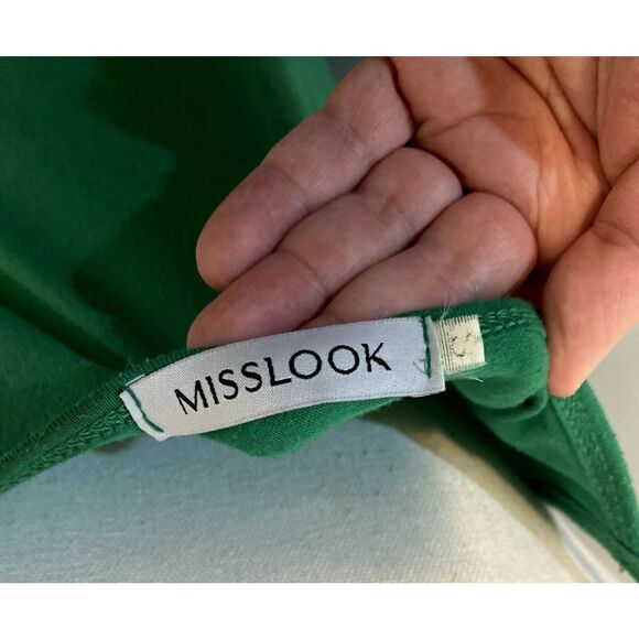 Misslook Womens Small  Maxi Dress "Hippie Soul" Spaghetti Strap V Neck Green - Picture 6 of 8